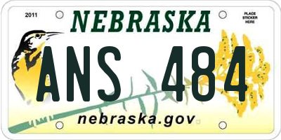 NE license plate ANS484