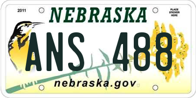 NE license plate ANS488