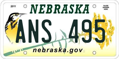 NE license plate ANS495