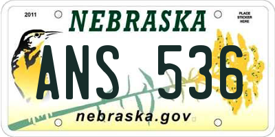 NE license plate ANS536