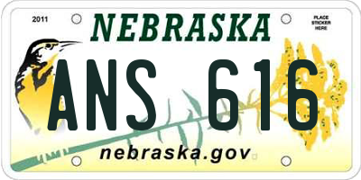 NE license plate ANS616