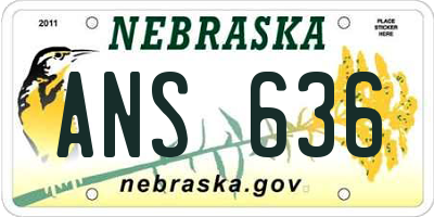 NE license plate ANS636