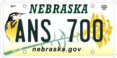 NE license plate ANS700