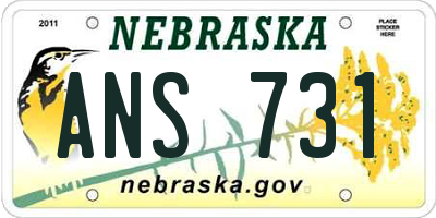 NE license plate ANS731