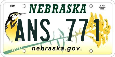 NE license plate ANS771