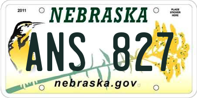 NE license plate ANS827