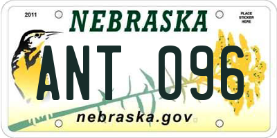 NE license plate ANT096