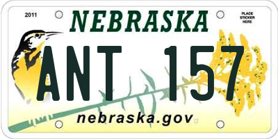NE license plate ANT157