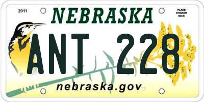 NE license plate ANT228