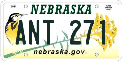 NE license plate ANT271