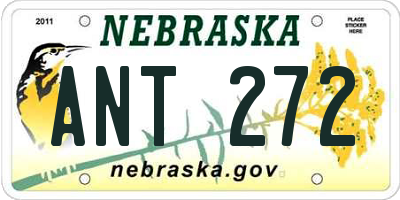 NE license plate ANT272