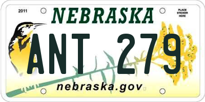 NE license plate ANT279