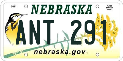NE license plate ANT291