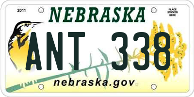 NE license plate ANT338