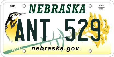 NE license plate ANT529