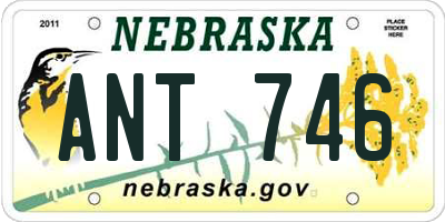 NE license plate ANT746