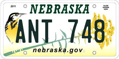NE license plate ANT748
