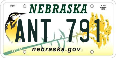 NE license plate ANT791