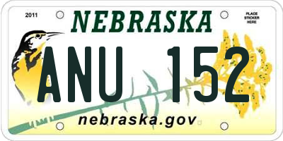 NE license plate ANU152