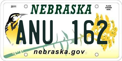 NE license plate ANU162