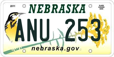 NE license plate ANU253
