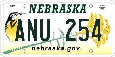 NE license plate ANU254