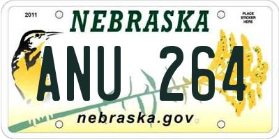 NE license plate ANU264