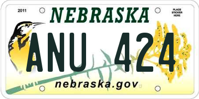 NE license plate ANU424