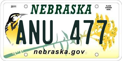 NE license plate ANU477