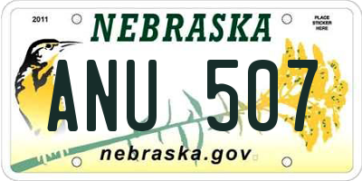 NE license plate ANU507