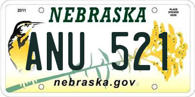 NE license plate ANU521