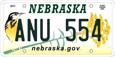 NE license plate ANU554