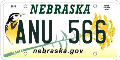 NE license plate ANU566