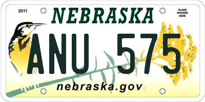NE license plate ANU575