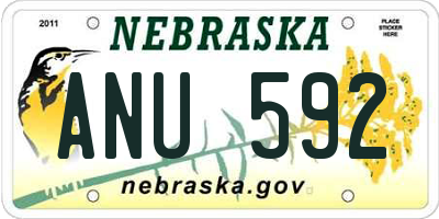 NE license plate ANU592
