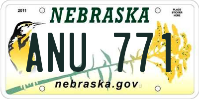 NE license plate ANU771