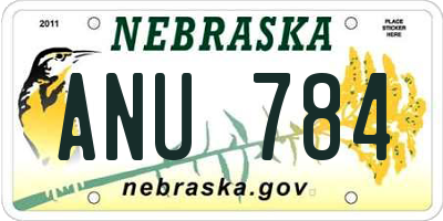 NE license plate ANU784