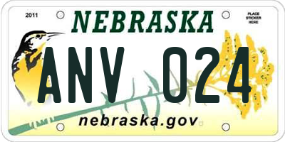 NE license plate ANV024