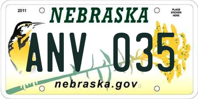 NE license plate ANV035