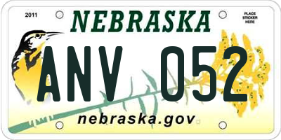 NE license plate ANV052
