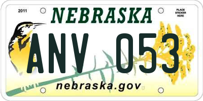 NE license plate ANV053