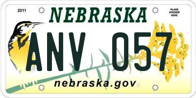NE license plate ANV057