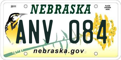 NE license plate ANV084