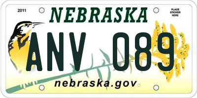 NE license plate ANV089