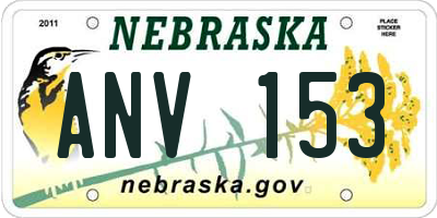 NE license plate ANV153