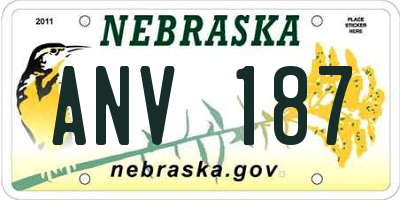 NE license plate ANV187