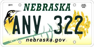 NE license plate ANV322