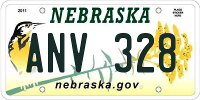 NE license plate ANV328