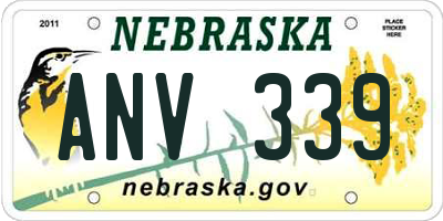 NE license plate ANV339