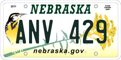 NE license plate ANV429